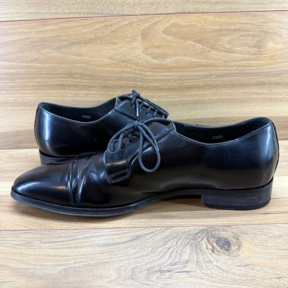 Paul Smith Cap Toe Oxfords Mens 10 EU 43 Black Leather Dress Shoes‎ Italy